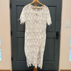 NWT Shein Curve Lace Crocheted Swim coverup 2XL